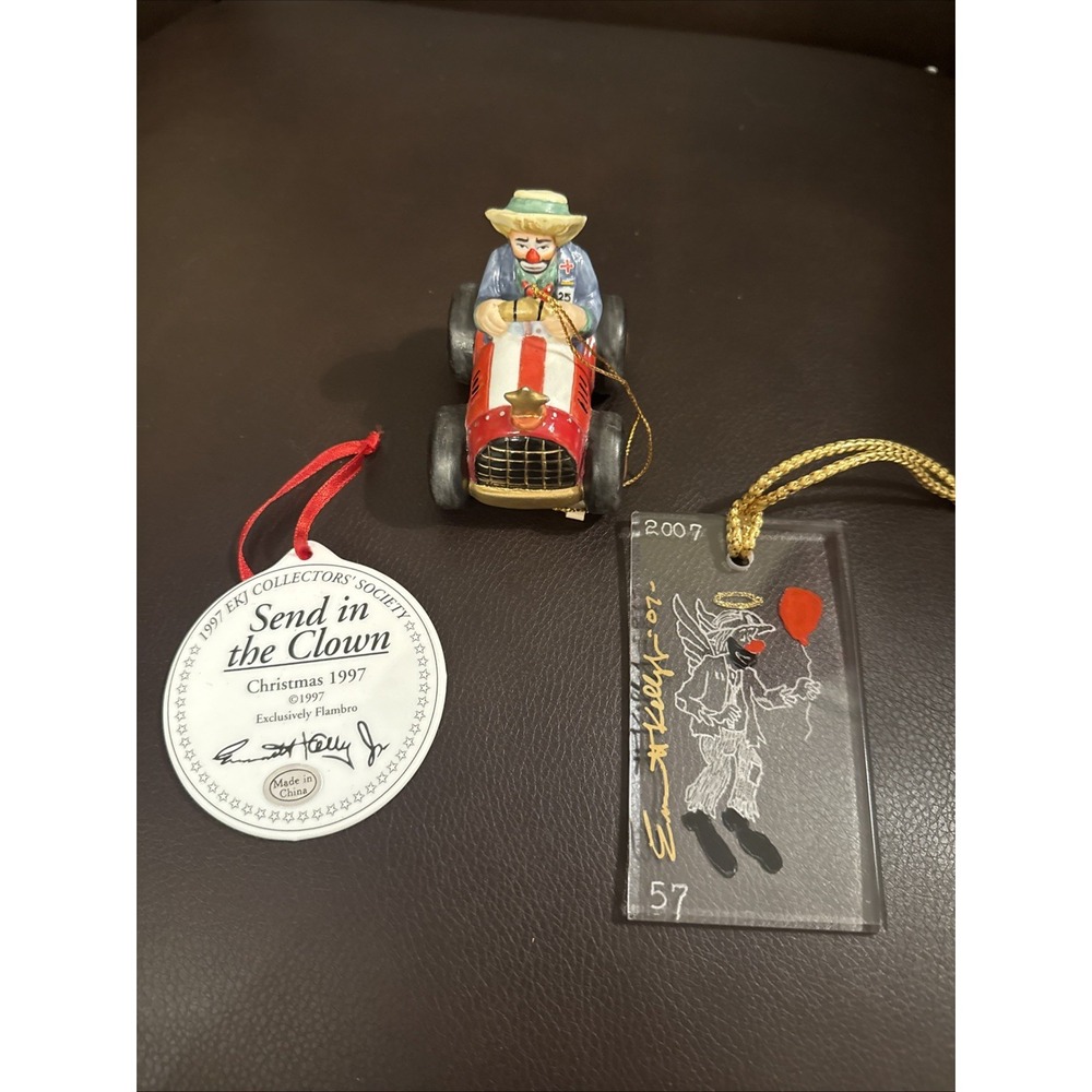 Vintage Emmett Kelly Jr Christmas Ornament Lot
